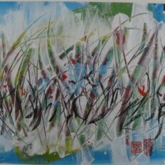 Seven Samurai rythm -aquarel uit project: mijn favoriete filmmomenten-